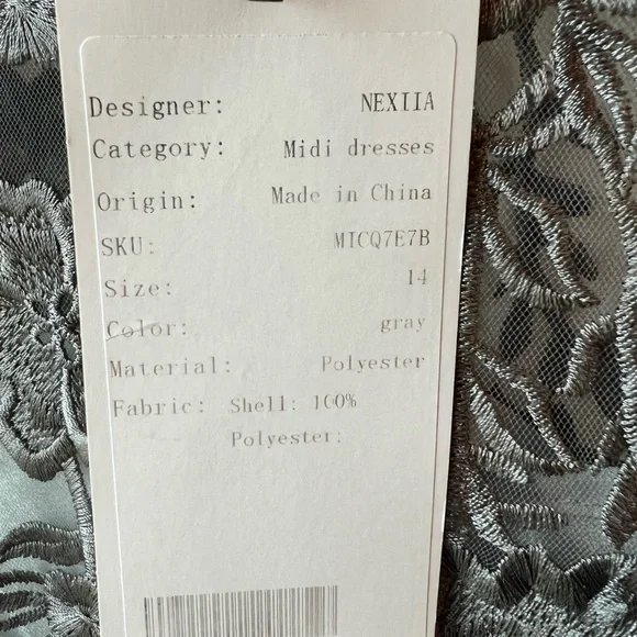 STYLEWE Gray Floral Embroidered Midi Dress - Picture 3 of 6